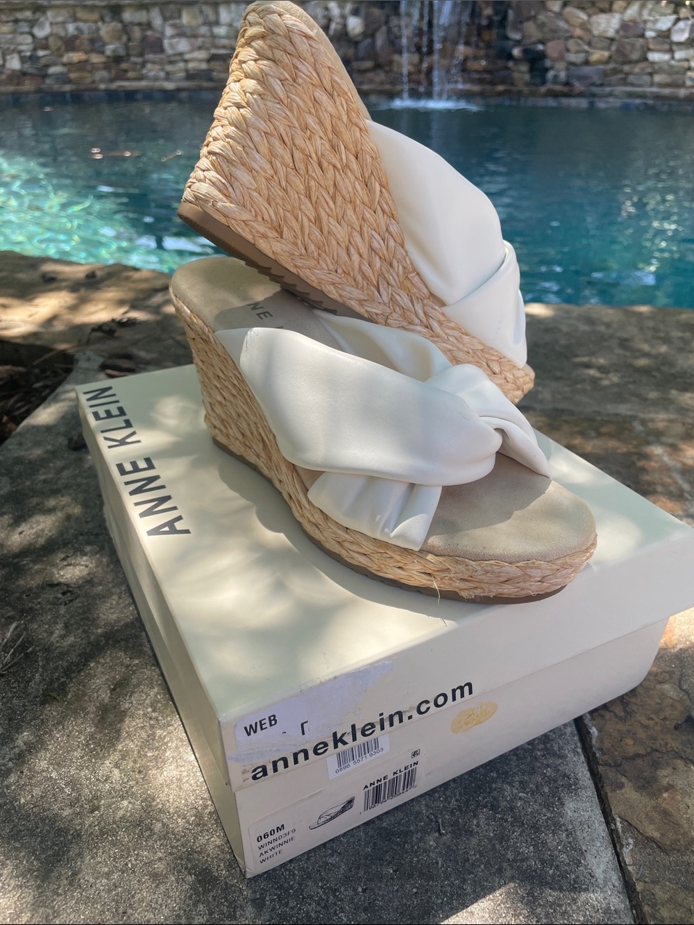 Woven Wedge Slide Platform Sandal